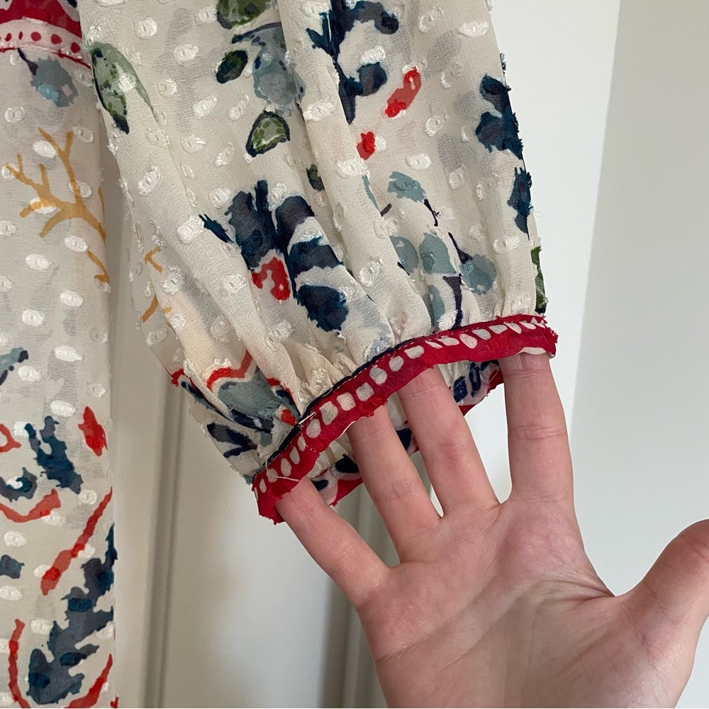 Zara Swiss Dot Duster Shirtdress in Floral Paisley Print - Size Small - Picture 10 of 13